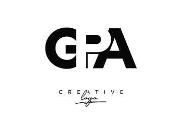 GPA Creative Minimalistic Negative Space Latter Logo with Modern Monogram for Branding and Business Letter mark Logo with Initial Letters Logo Design for Branding.	