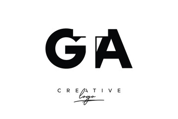 GTA Creative Minimalistic Negative Space Latter Logo with Modern Monogram for Branding and Business Letter mark Logo with Initial Letters Logo Design for Branding.	