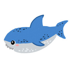 Cute shark drawing for decoration.