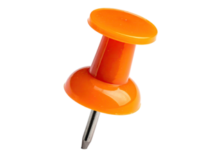 Close-up of an orange pushpin
