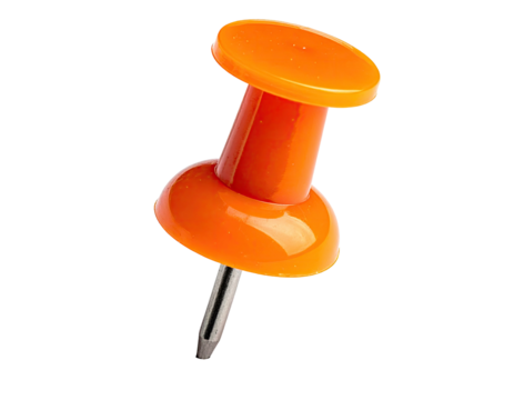 Close-up of an orange pushpin