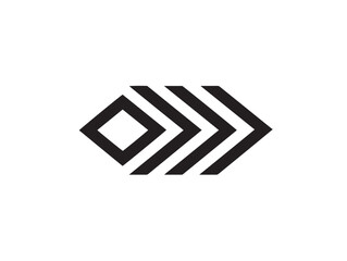 Abstract Arrow Logo Icon with Minimal Vector Line Artwork