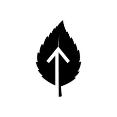 Symbolic Leaf Forming Upward Arrow Minimalist Directional Silhouette Progress Ambition Vector