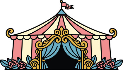 Circus tent vector illustration icon editable
