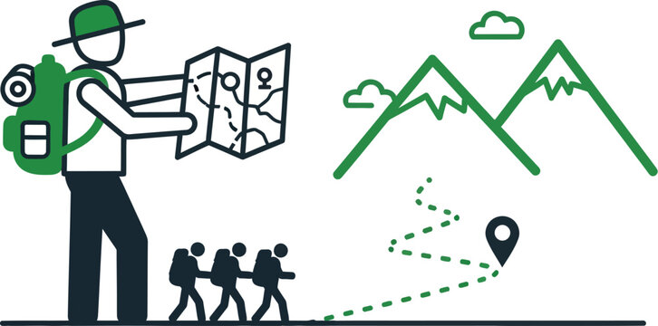 Hiker adventure expedition icon vector illustration