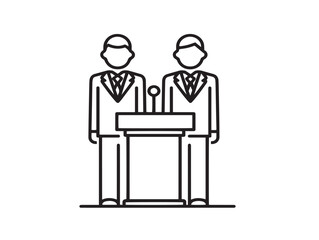 Modern Business Conference Symbol in Professional Minimal Vector Artwork