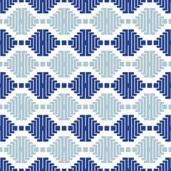 Blue and white seamless geometric pattern background