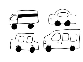 手描きのトラックのイラスト