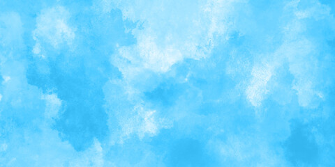 Abstract background with panorama of blue sky and white cloud nature design. horizon spring morning sky with clouds background. hand painted watercolor shades sky clouds.