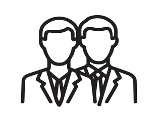 Elegant Business Partners Icon in Minimal Contemporary Vector Artwork