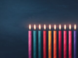 Hanukkah sale banner with menorah illustration, Jewish holiday promo flyer