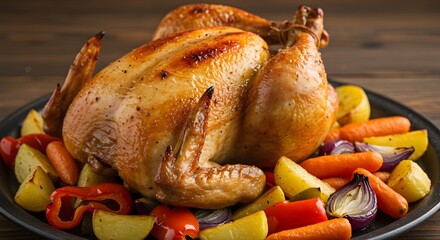 Roasted chicken with vegetables