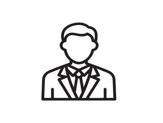 Obraz premium Professional Business Person Symbol in Stylish Modern Vector Line Design