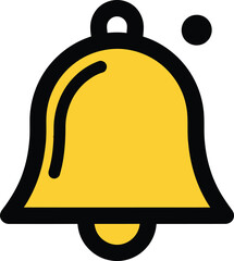 Notification Bell Icon Yellow Outline Digital