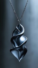 A futuristic morphism-style necklace with smooth gradients and fluid forms.