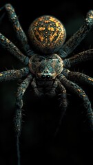 A spider with a detailed textured pattern, highlighting its intricate surface and natural features.