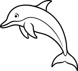 dolphin jumping smooth thin continuous stroke design