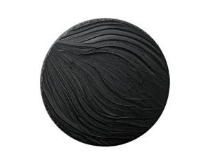 Dark, circular, textured disc
