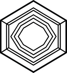 hexagonal pattern continuous thin stroke geometry design