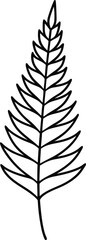 fern leaf smooth thin continuous stroke foliage drawing