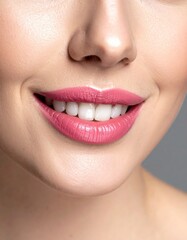 Fototapeta premium Closeup Woman Smiling Healthy Teeth.