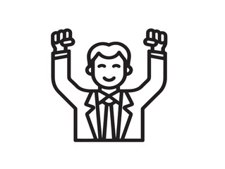 Creative Business Success Icon in Elegant Minimal Vector Line Artwork