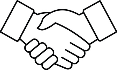 line art handshake business deal concept illustration on transparent