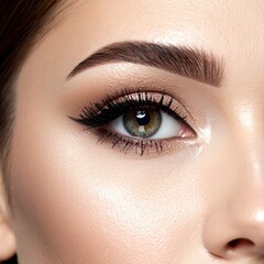Fototapeta premium Beautiful Woman with Perfect Eyebrows and Makeup.