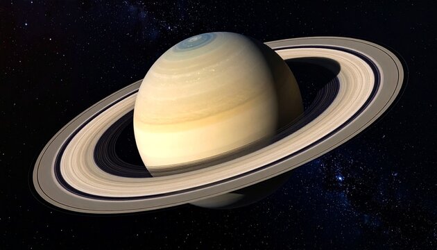 Saturn with golden rings set against colorful nebula and starry space—evokes crafted majesty, symbolic orbit, and the rhythm of cosmic scale, planetary elegance, and celestial wonder.