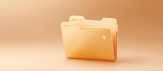 A detailed image of a light orange folder with an upward arrow, set against a matching background.