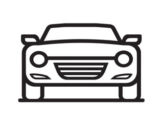 Outline style car finance symbol showing vehicle financial management