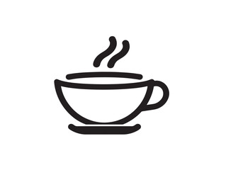 Coffee logo line art symbol designed in elegant minimalist style