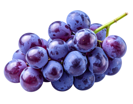 lump Purple Grape Cluster Isolated on Transparent Background – Delicious Fruit Bunch