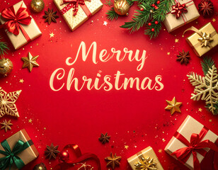 A Merry Christmas Celebration in Red poster