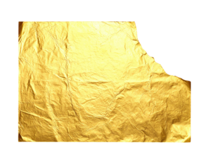 Gold leaf sheet with irregular edges