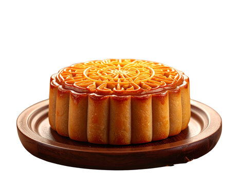 Realistic Baked Mooncake for Mid-Autumn Festival Food Design