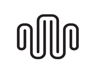 Abstract digital data vector symbol illustrated with clean line style