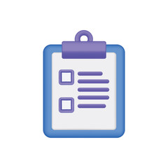 checklist,tasks,completed 3d illustration of a clipboard with a checklist and completed items for finished tasks