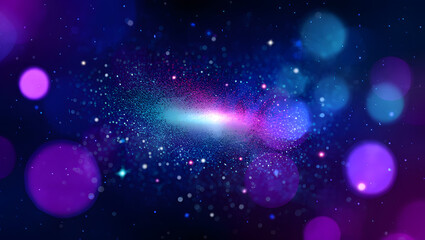 Celestial Convergence: A cosmic panorama of vibrant hues and shimmering celestial bodies, a symphony of light and depth representing infinite wonder.