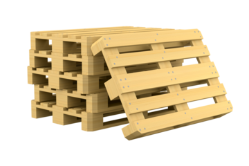 Wooden pallet on white background. Isolated 3D illustration
