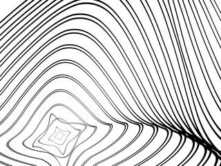 Black tangled thread background. Circular abstract pen stroke vector illustration, on a white background. Hand drawn tangled doodles. Vector illustration isolated on white background.