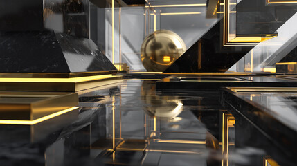 ブラック＆ゴールド近未来空間