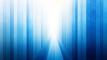 Modern abstract blue corridor leading to bright light, perfect for tech backgrounds