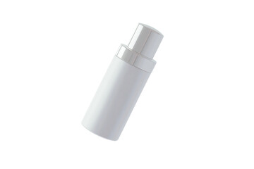 White cosmetic product mockup pump bottle container isolated on transparent PNG background
