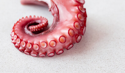 Boiled octopus legs in a disposable container © mnimage