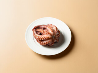 Boiled octopus on a plate