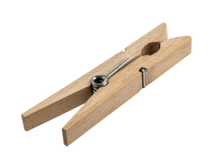 Wooden Clothes Pin PNG Isolated on Transparent Background