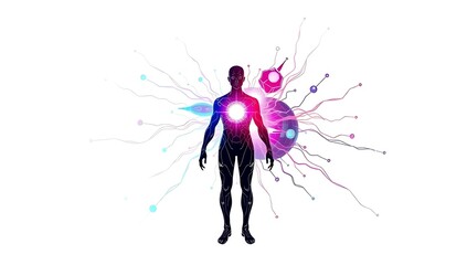 "Psionic energy waves radiating from figure, futuristic graphic, isolated on white background, PNG cutout, high-detail, stylish mind-power design"