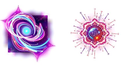 "Psionics telepathic aura swirling, futuristic graphic, isolated on white background, PNG cutout, high-detail, sleek psychic design"