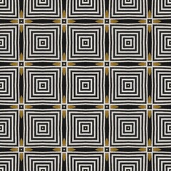 Black tile with an abstract geometric seamless pattern for retro textile wallpaper design and decoration